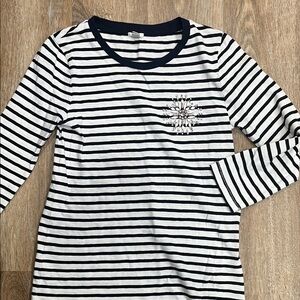 J. Crew Navy and White Striped Long Sleeve Tee